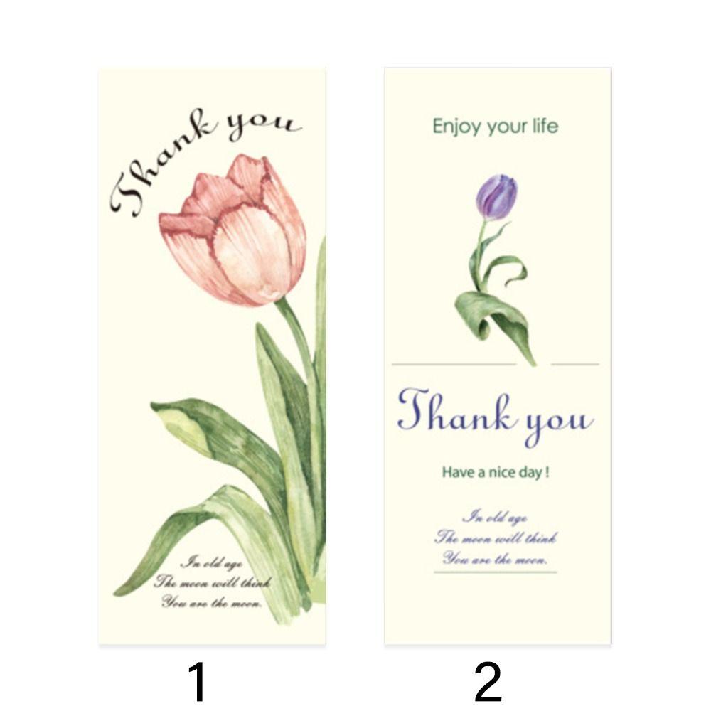 50PCS 6*15cm Thank You Seal Stickers Tulip Flower Floral Tags Package Labels  Online Retails