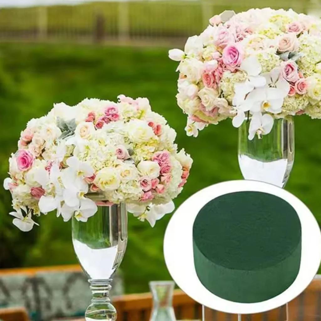 10pcs-Round Floral Foam Blocks Fresh-Keeping Foam Floral Foam Brick DIY Flower Arrangement Kit Green Artificial Flower Mud
