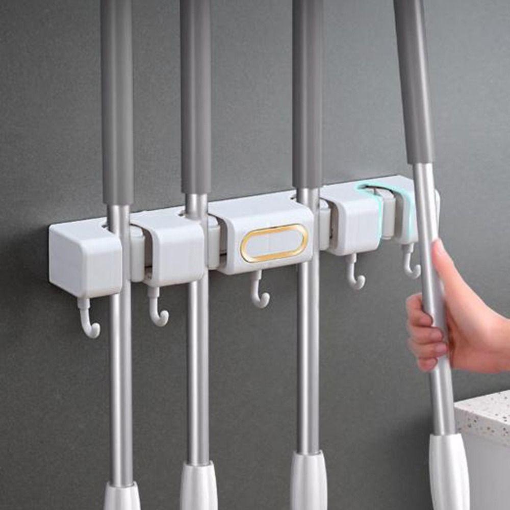 Пластиковая вешалка для швабры, держатель для швабры без проколов, универсальная стойка для хранения швабры, сад