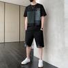 Спортивный костюм мужской летний дышащий с короткими рукавами шорты мужской костюм из двух частей