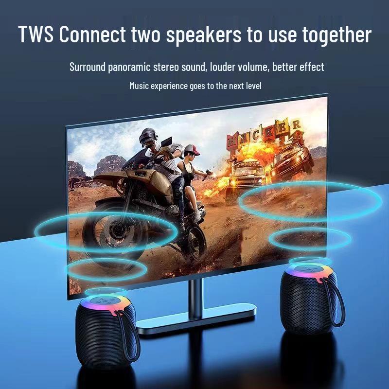 Компактная беспроводная Bluetooth-колонка: Портативный, Мини, Высококачественный звук, Слот для карты, Окружающее освещение, Идеально для дома и улицы