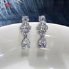 Delicate Hanging Earrings Bridal Wedding Accessories Silver Color Earrings With Crystal CZ Stone Trendy Jewelry For Women