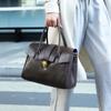 Vintage Genuine Leather Tote Bag Plant Tanned Cow Leather Large Capacity Briefcase Women's Business Trip Commuter Bag