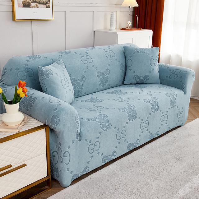 Эластичные плюшевые жаккардовые чехлы для диванов, чехлы для диванов, чехлы для дивана, защита для мебели, мягкие нескользящие эластичные чехлы