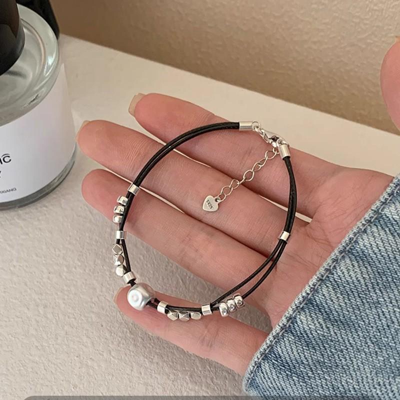 Элегантный браслет из стерлингового серебра с жемчугом - изысканный легкий роскошный подарок для подруг и модное украшение для рук