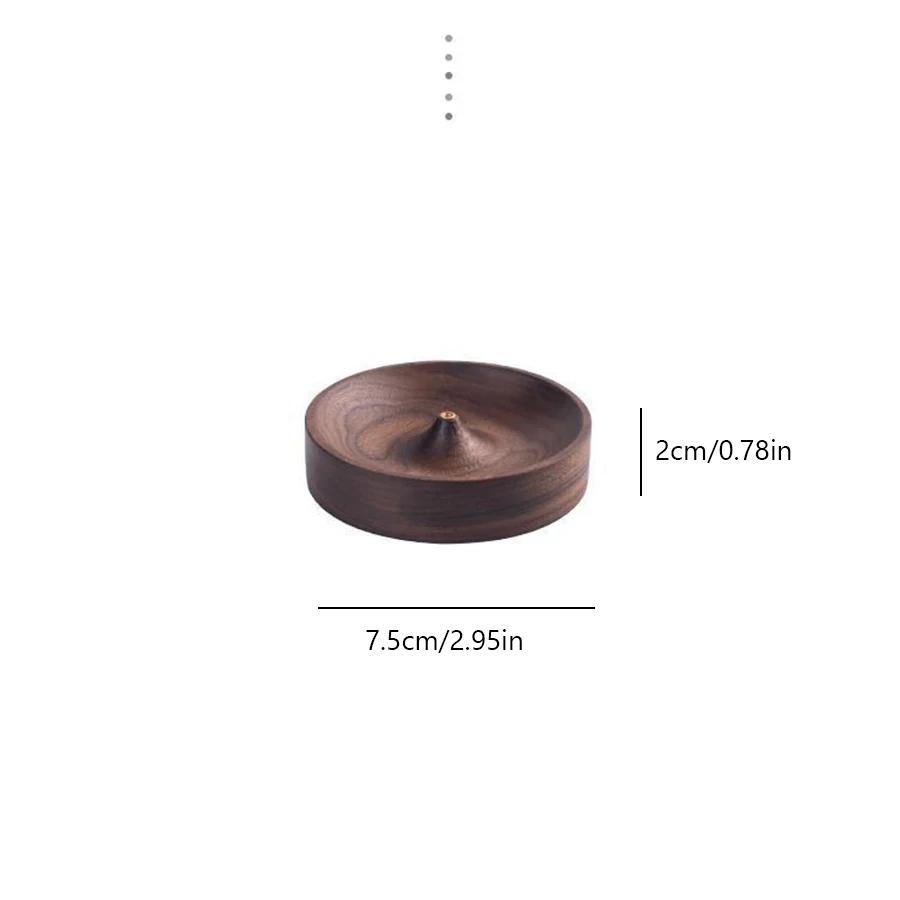 North American Black Walnut Solid Wood Incense Stick Handmade Tea Ceremony Round Incense Burner Agarwood Tray Holder