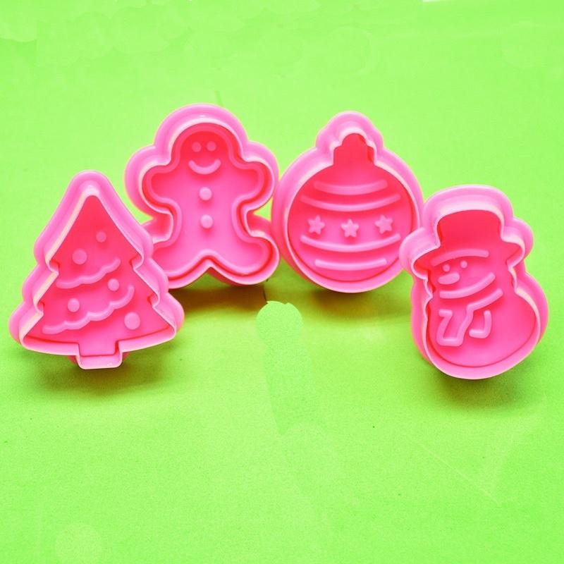 4шт рождественское печенье помадка плесень торт шоколад выпечки плесень ремесло декор