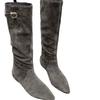 [Fanfna] Retro Pointed Buckle with Western Cowboy Boots Women's 2025 New Wide Tube and Thin Pile Boots