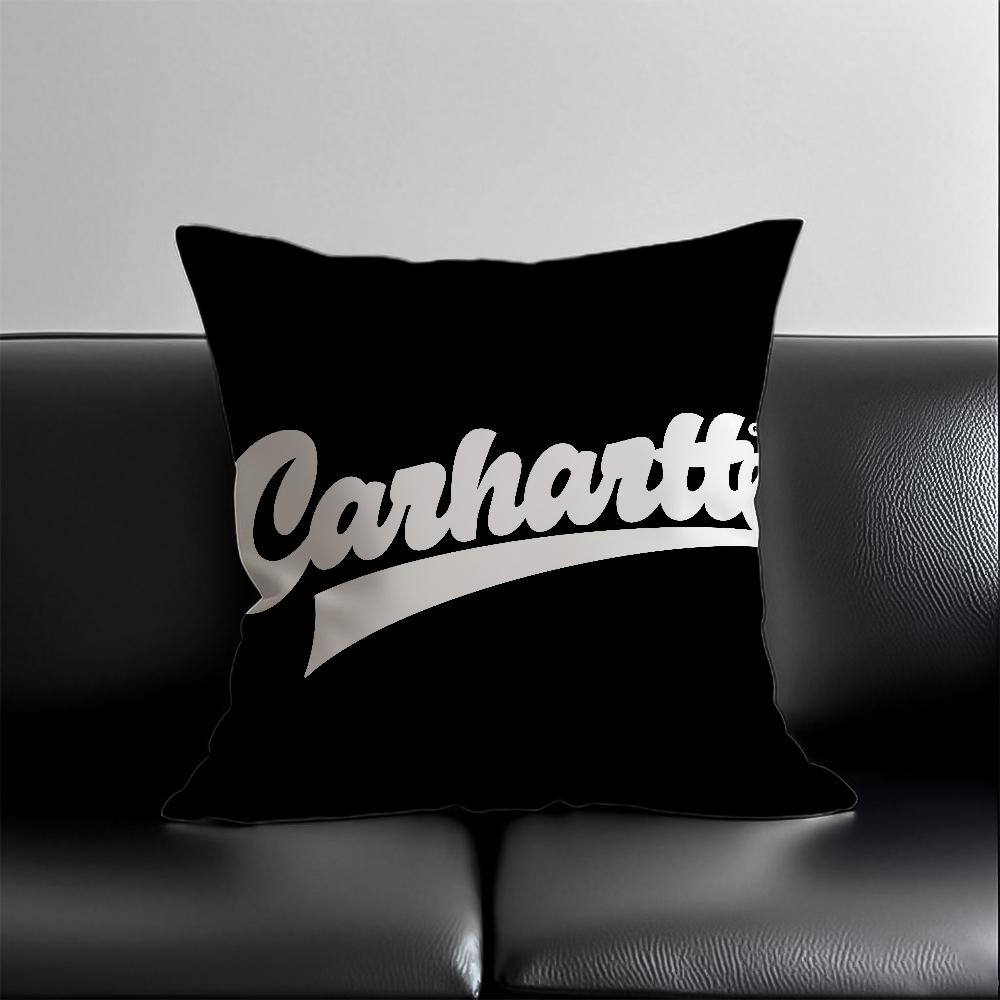 Модная наволочка с логотипом C-Carhartt, противоаллергенная, с невидимой молнией, из шелковистого короткого плюша, чехол для диванной подушки