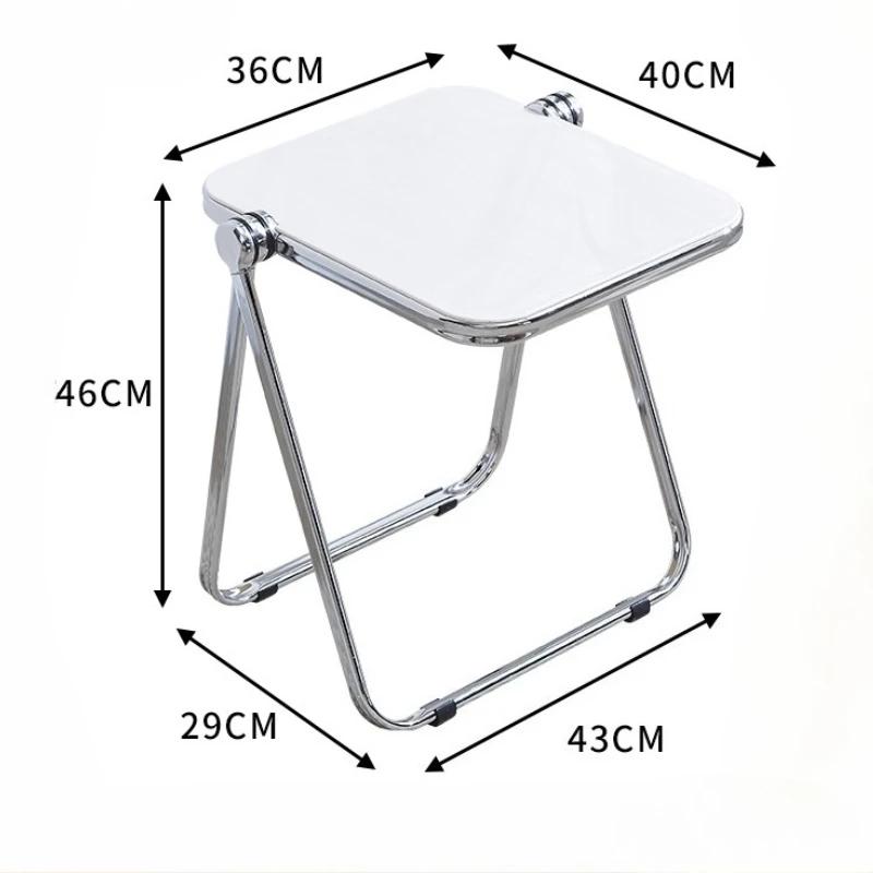 1Pcs Random Color Household Coffee Table Transparent Acrylic Folding Dining Chair Space Saving Portable Home Small Folding Table