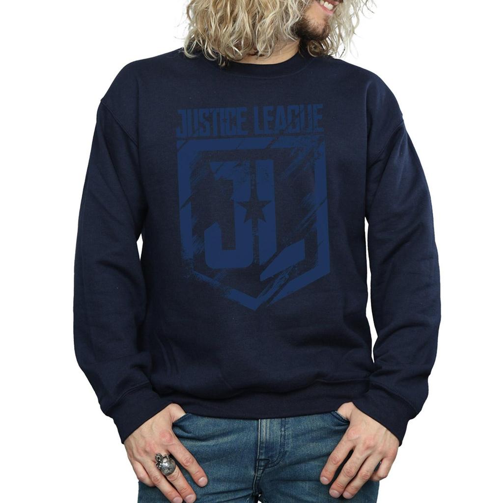 DC Comics Mens Justice League Movie Indigo Logo Sweatshirt