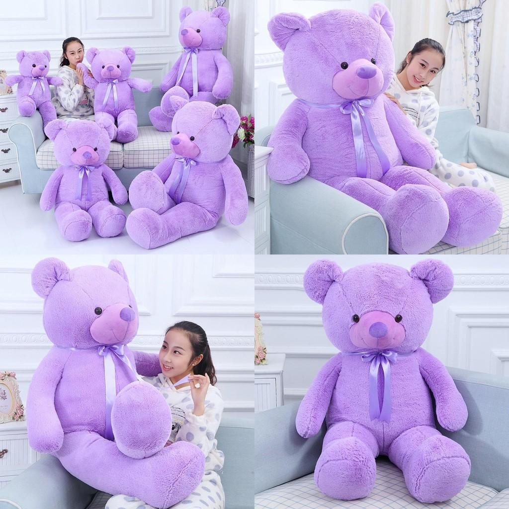 Large Purple Teddy Bear Plush Toy Cute Cartoon Girl Birthday Holiday Gift Doll