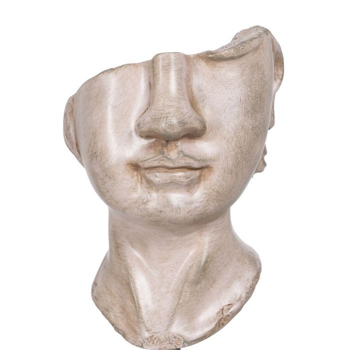 Decorative Figure - BigBuy Home - Face - Metal - Polyresin - Beige
