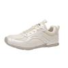 Mesh Round Toe Ballet Shoes  Summer New Sports Casual Street Lace Up Flat Shoes White/silver Fashion Women Pumps