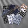 Men's 5XL Oversized Plus Size Spring Autumn Clothes Sleepwear Knit Cotton Plaid Pants Trousers Pyjamas