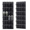 12/24 Grids Wall-Mounted Sundries Shoe Organiser Fabric Closet Bag Storage Rack Mesh Pocket Clear Hanging Over The Door Box