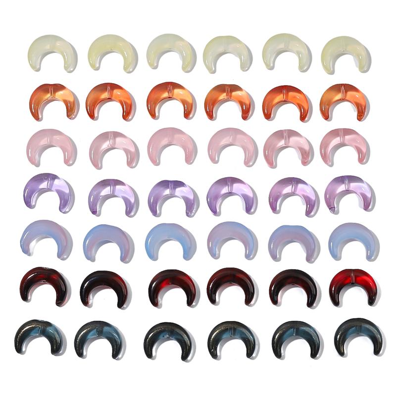 Разноцветные стеклянные бусины в форме полумесяца 15х12мм 10шт. Для изготовления украшений DIY Браслет Ожерелье