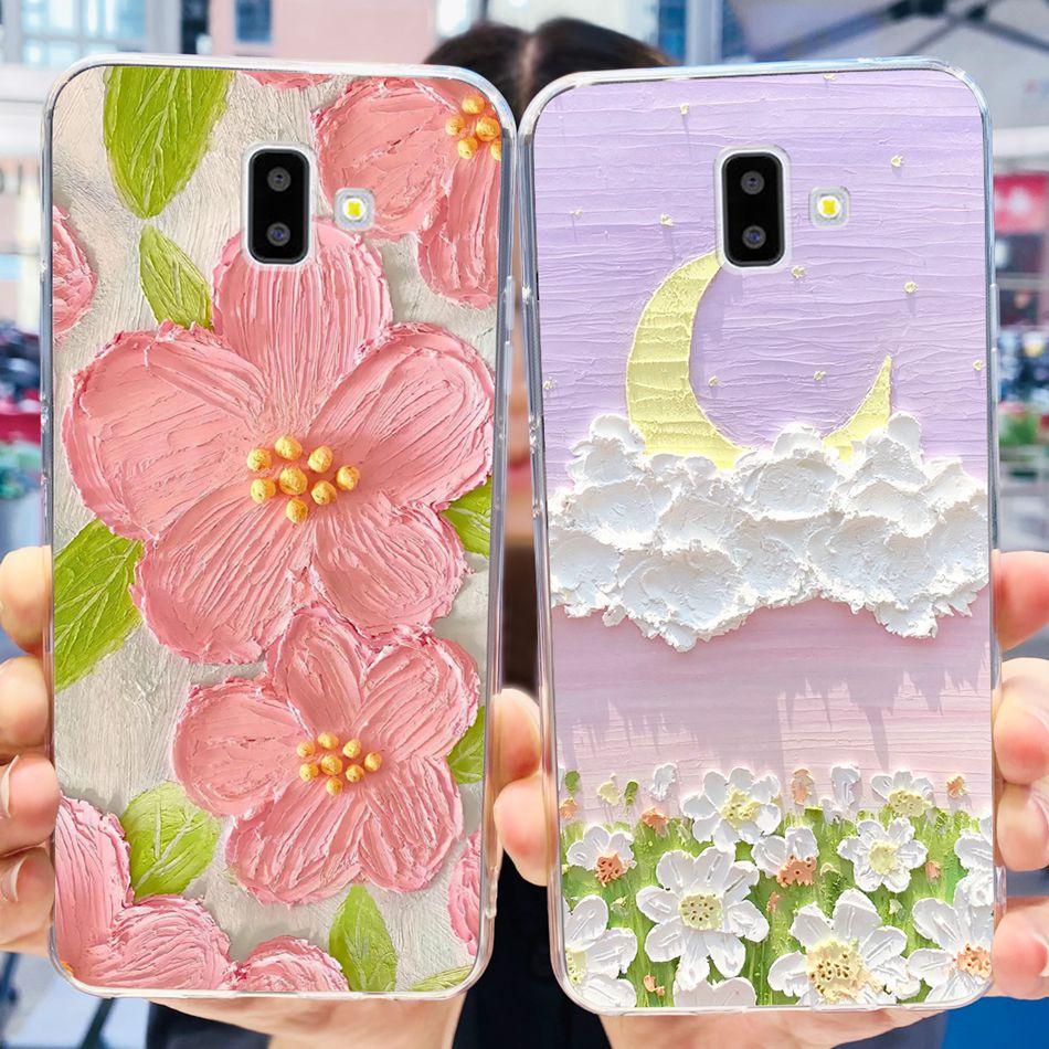 Чехол для Samsung Galaxy J6 Plus Samsung J6 2018 J 6 J6Plus J610F J600F Элегантная Печать Мягкий Силикон ТПУ Прозрачная Задняя Крышка Телефона