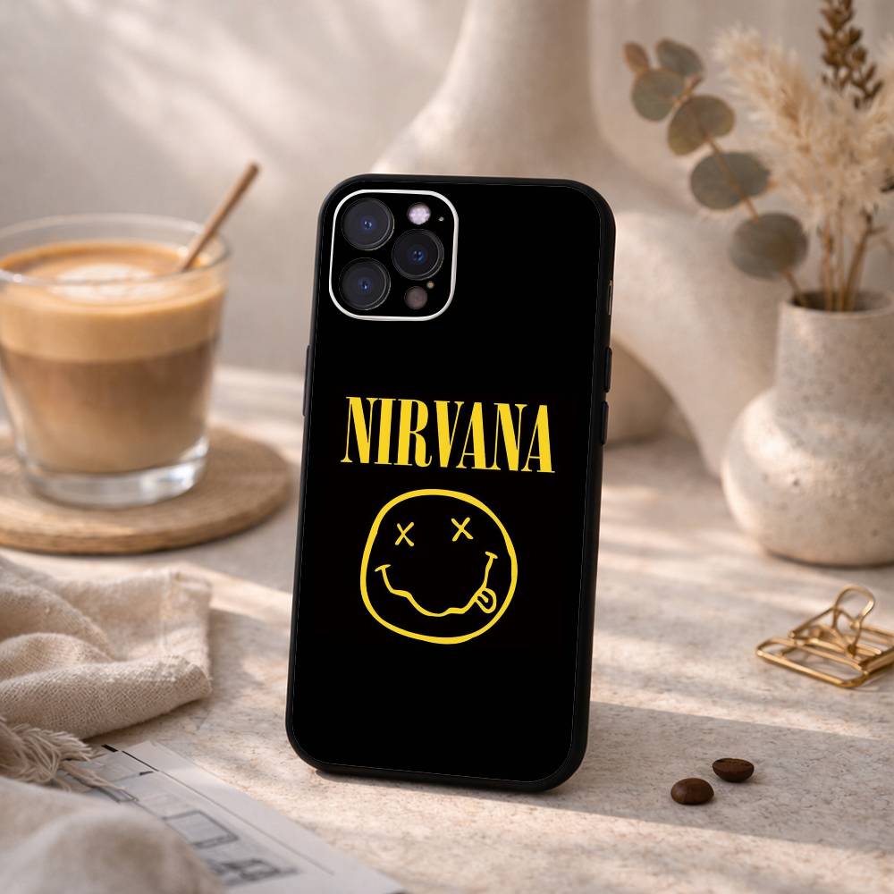 L-Lamentably N-Nirvana R-Rock Band Phone Case For iPhone17,16,15,14,13,12,Plus,Pro Max, 5G Others Soft Black Cover