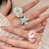 Pearl Kitten Starfish Shell Ring Fashionable Sweet Small Fresh Index Finger Ring Versatile Niche Temperament Jewelry