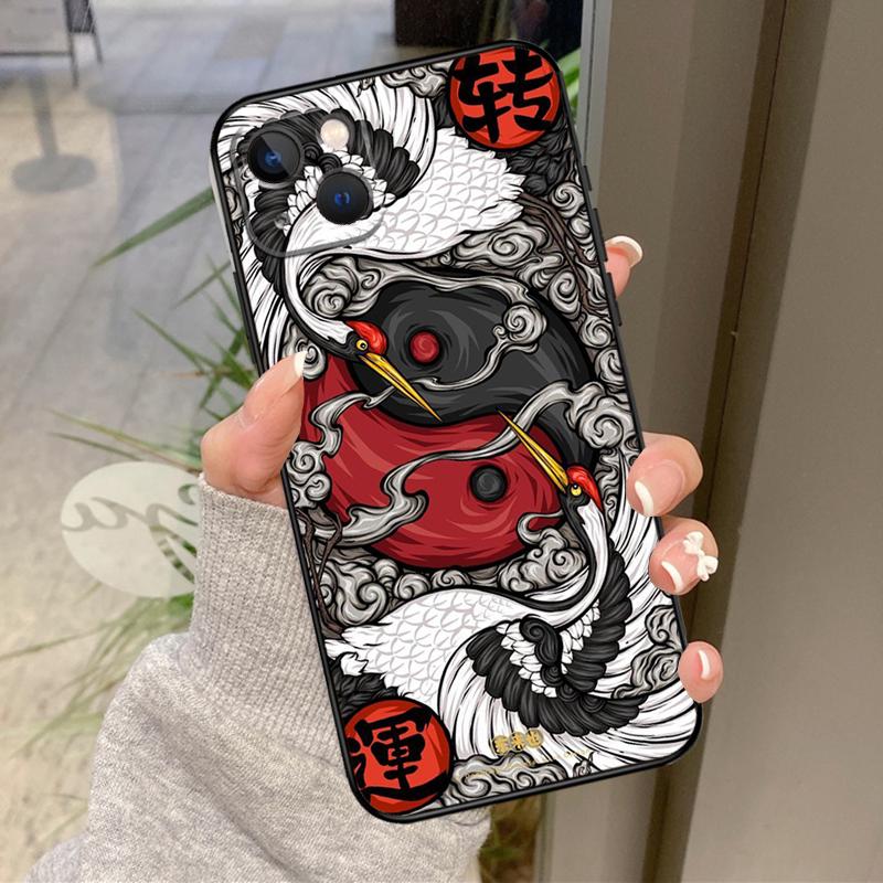 Чехол-бампер Art Crane Waves для iPhone 17 Pro Max 15 14 13 12 11 16 Pro Max Plus 12 13 Mini 16e 17 Air