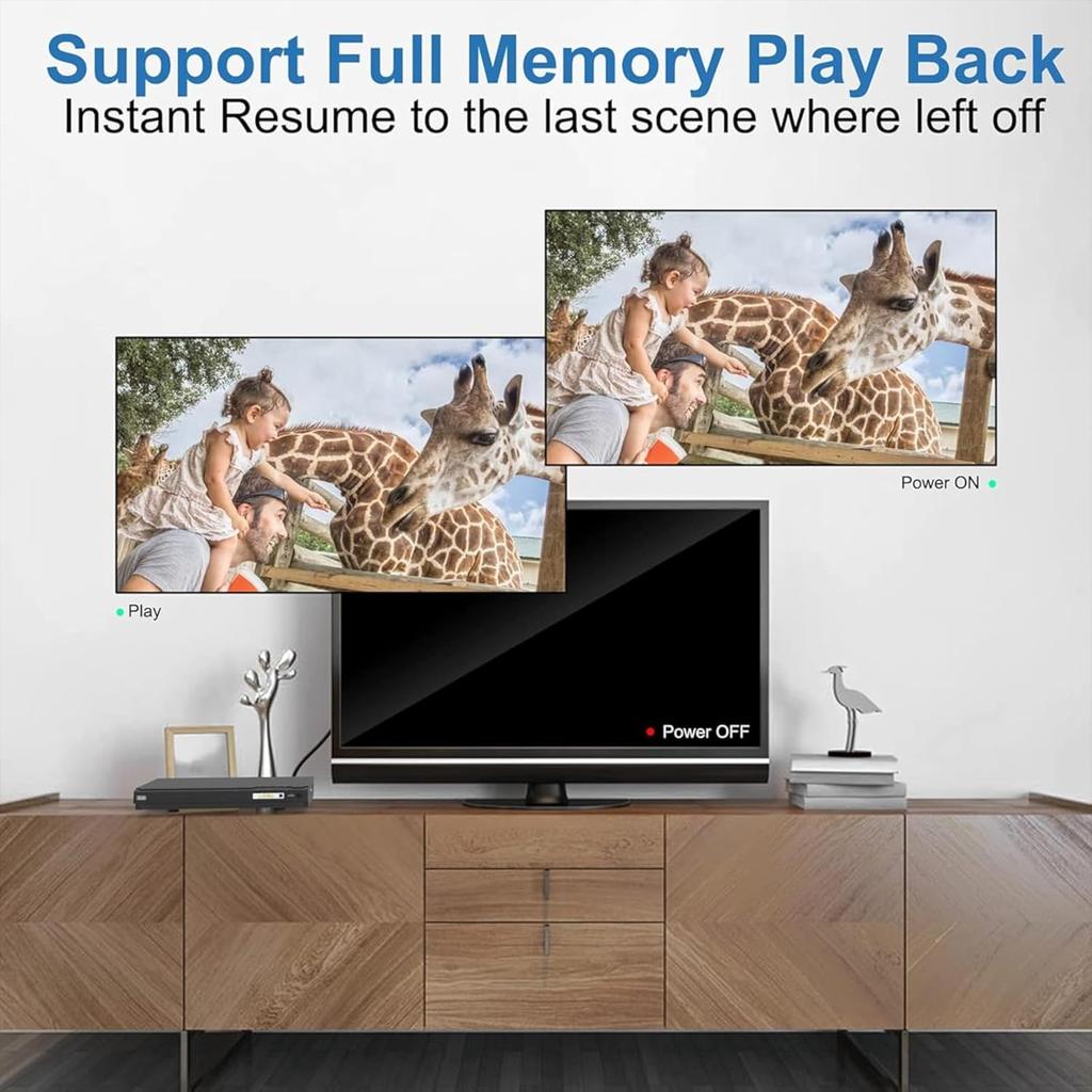 DVD-плеер, HDMI и RCA подключение, DVD-плееры без региональных ограничений для ТВ, с дизайном входа для микрофона/USB, система NTSC/PAL, в комплекте кабель HDMI и RCA и