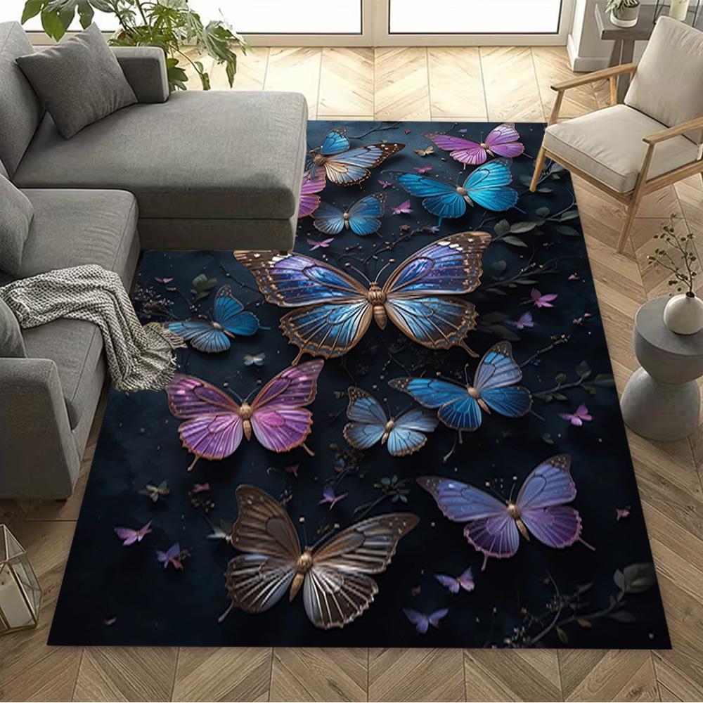 1pc butterfly design home carpet non-slip office decor gift living room bedroom