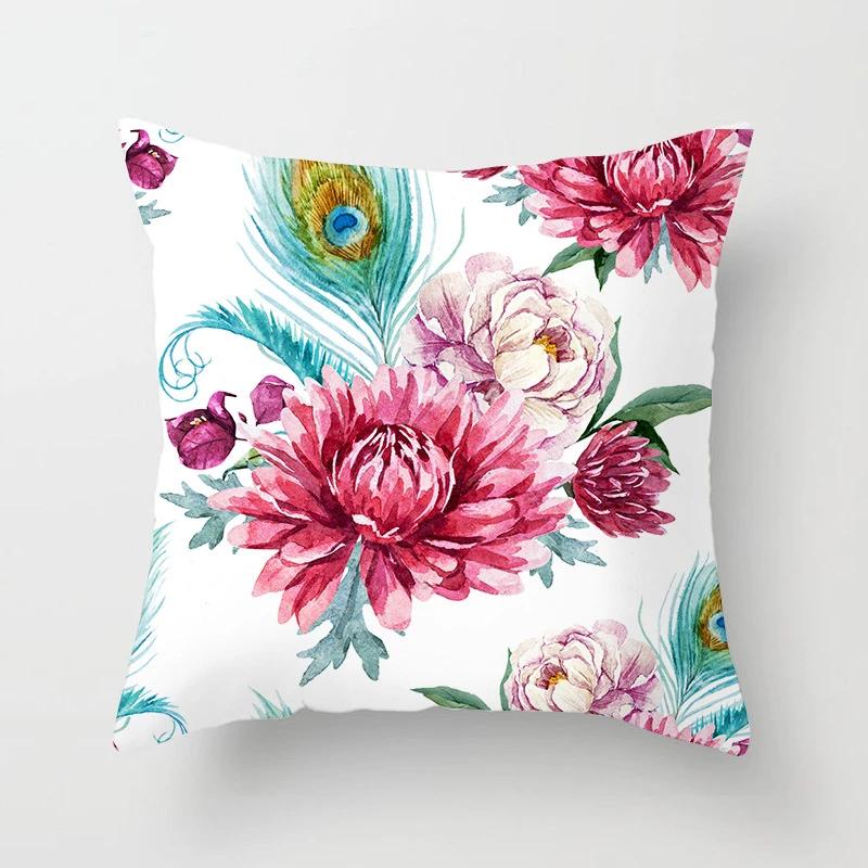 Роскошный чехол для подушки с павлином, высококачественный принт, подушка для домашнего дивана, плед для кафе-бара отеля