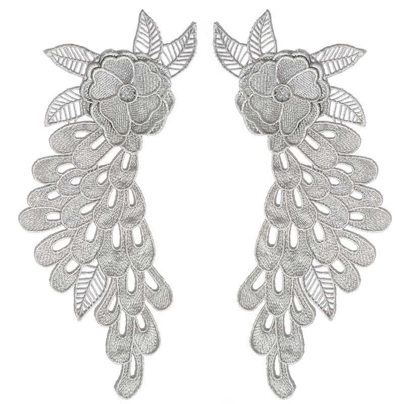 Кружевной воротник, растворимый в воде, вышитый корсаж из полиэфирного шелка, трехмерная полая пара, переводная картинка, крылья, аксессуары для DIY