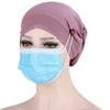 Solid Color Chemo Cap Hair Accessories Cotton Turban New Cap Button Render  Women