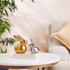 Home Décor Ceramic Cute Golden & Silver Rabbit Figurines (Set of 2, Golden and Silver)