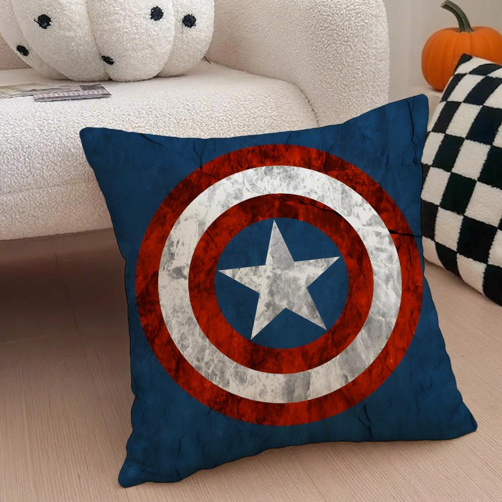 CCaptain America Cushion Cover Linen Pillow Case Soft Breathable Protective Couch Room Decoration
