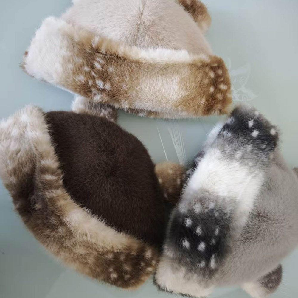 Thicken Fleece Plush Bucket Hat Ear Protection Fluffy Panama Hat Fashion Hooded Beanie for Women