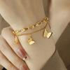 Trendy Butterfly  Bracelet for Women Titanium Steel Gold Plated Non-fading Bracelets Party Jewelry Gift