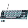 Abucow Mechanical Gaming Blue Wired Compact Blue LED Replaceable Compatible with 60% Keyboard, Switch, Keyboard, Backlight, Black/Gray Keycaps,