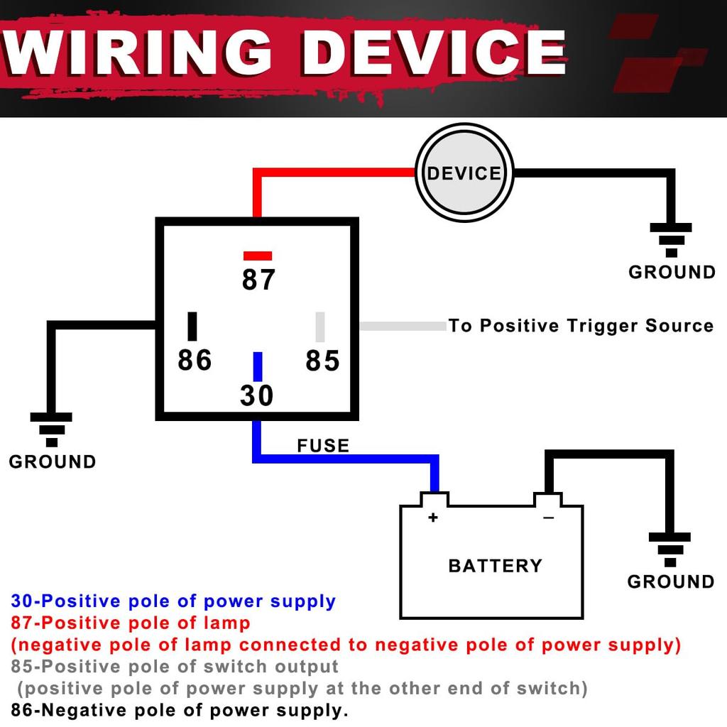 MKBKLLJY 4 Pin 80/60AMP DC Waterproof Relay with Harness Kit JD2912 Auto Relay