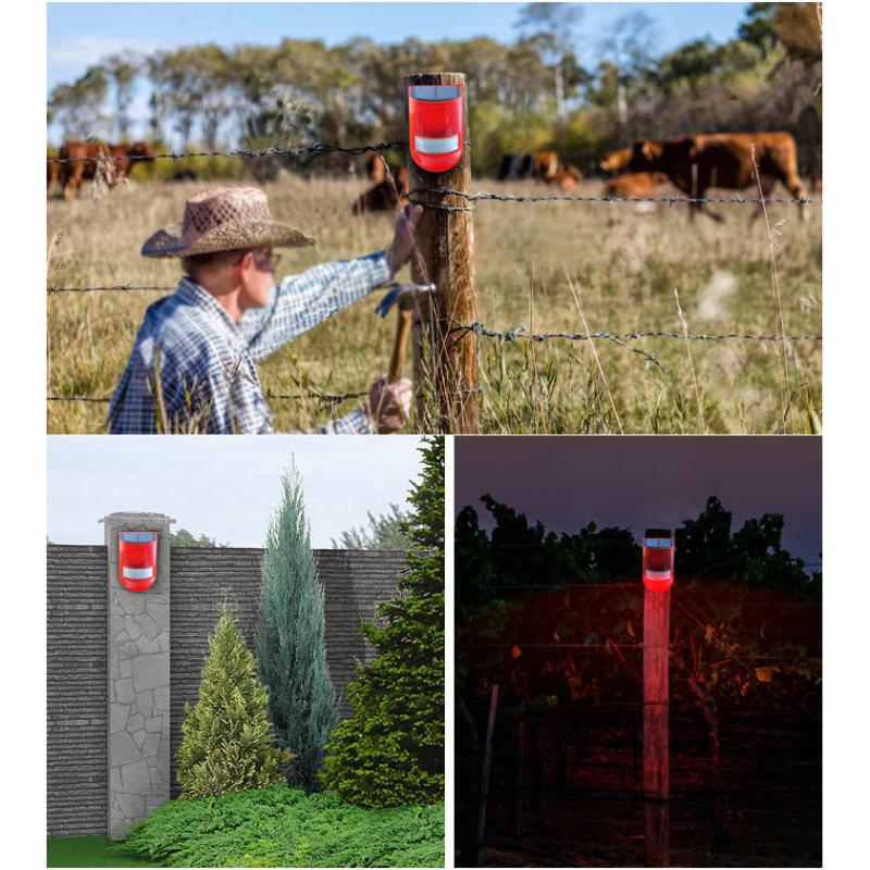 Wireless Solar Motion Alarm Light 120dB Siren IP65 Waterproof for Outdoor Patio Vegetable Garden Animal Repellent