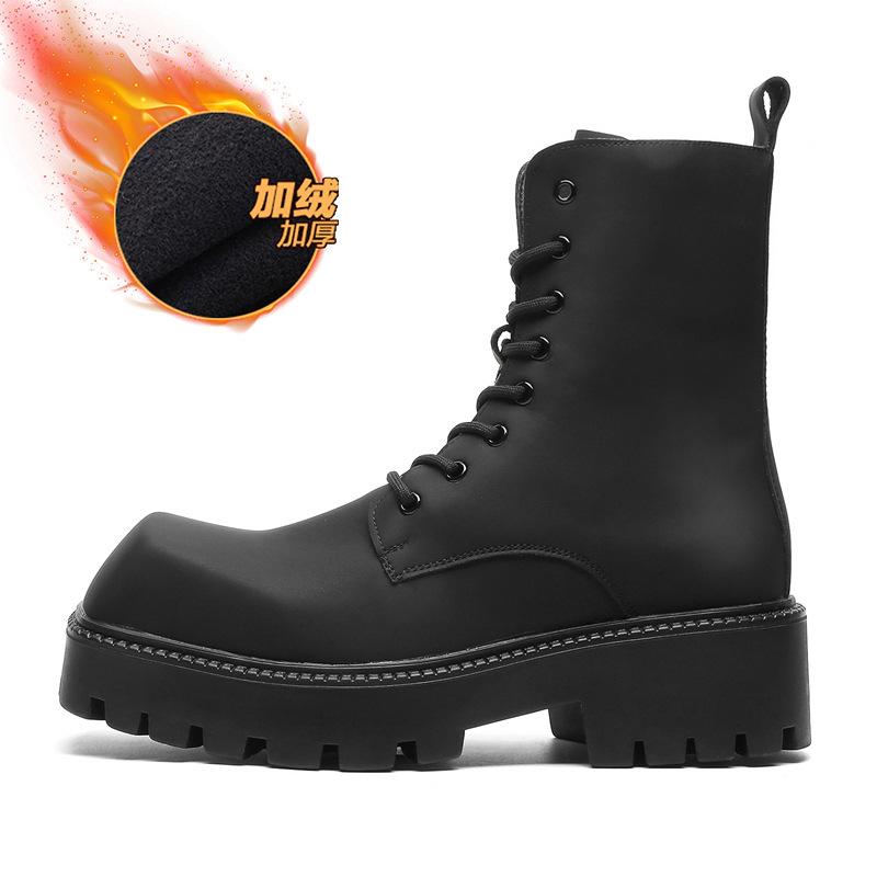 Ботинки Square Martin, высокие уличные ботинки с боковой молнией, высокие ботинки Chelsea, ботинки для велоспорта 1906-J