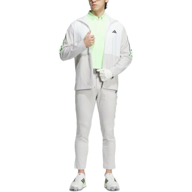 adidas Куртка с капюшоном и логотипом Color Block Print, мужская, на молнии, белая IN9008