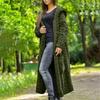 Women's Cardigan Solid Color Hooded Long Personality Sweater Jacket