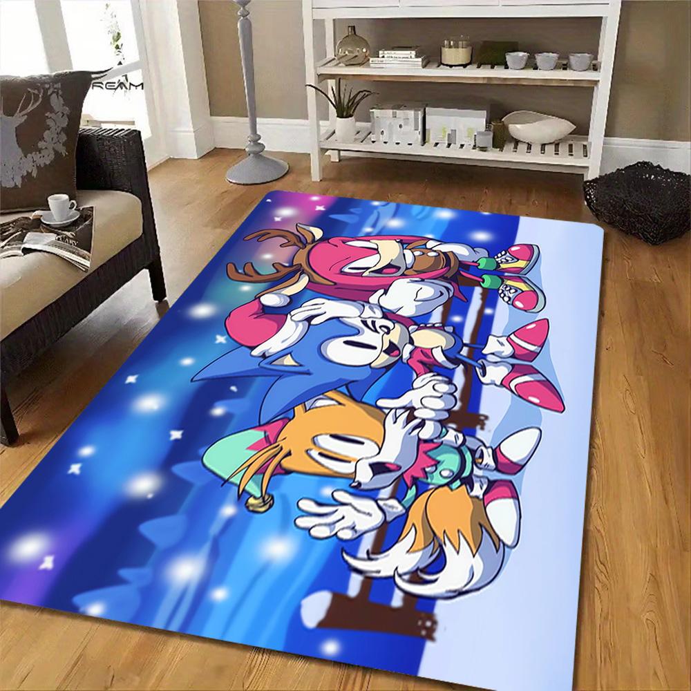 Sonic The Hedgehog Characters Decoration,Carpet,Living Room,Bedroom, Non-slip,Square rug