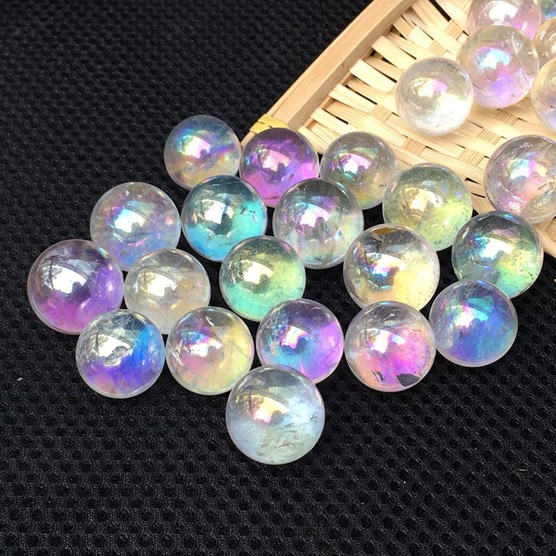 Colorful Electroplated White Rainbow Crystal Ball Perfect For Reiki Healing And Home Decor