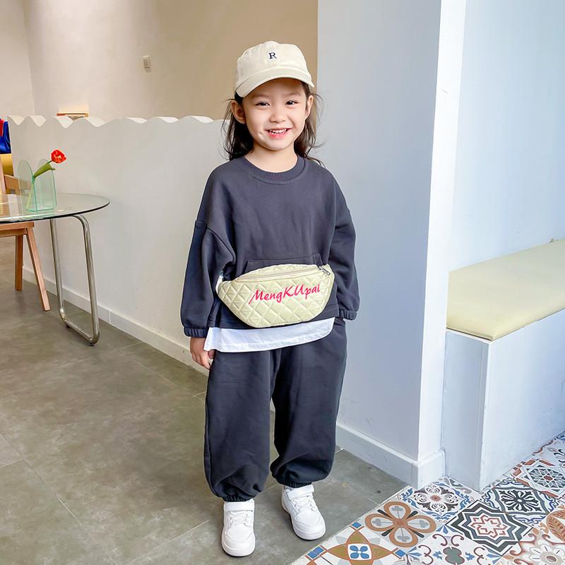 Модная и стильная детская холщовая поясная сумка для мальчиков и девочек с дизайном алфавита в современных цветах