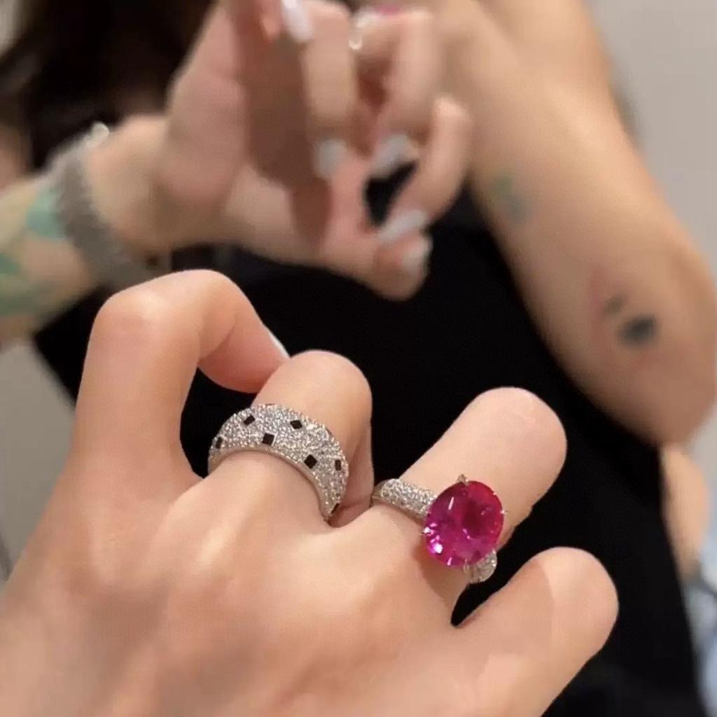 Новое винтажное кольцо 100% чистое стерлинговое серебро 925 пробы с цирконием 5A, черными и белыми пятнами, леопардовым принтом, для женщин, роскошное свадебное украшение