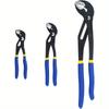 3pcs Water Pump Pliers 7-inch 10-inch 16-inch Adjustable Groove Joint Pliers Set Push Button Quick Release Plumbing Pliers