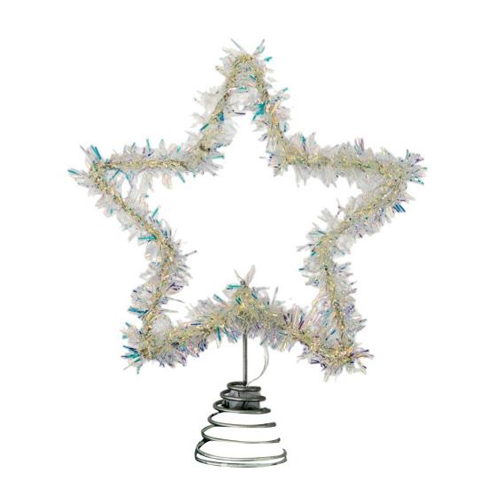 Christmas Tree Topper Star Lighted Star Decoration with Spiral Wire Base Xmas Tree Glittery Star for Festive Home Parties Decor