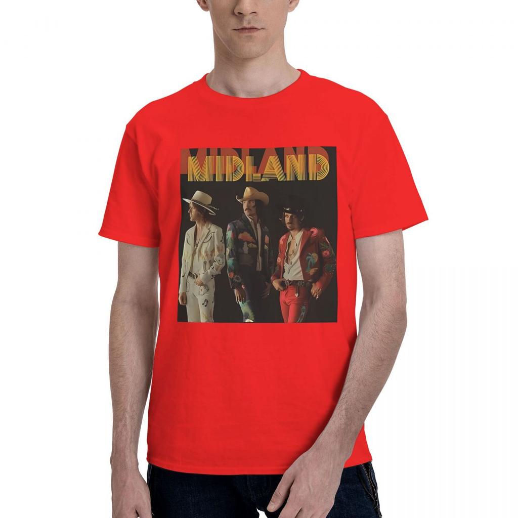Midland Band 100 Хлопок Повседневный Дышащий Удобный Милый Дизайнерская Одежда Мужская Футболка с Графикой