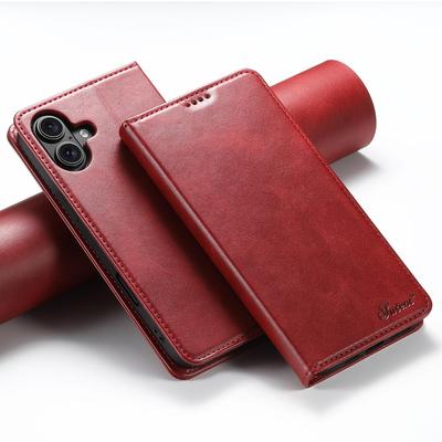 Кожаный чехол-книжка для iPhone 17 Pro Max и Samsung S25 Ultra со слотом для карт и подставкой