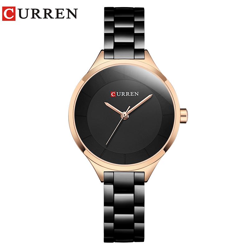 Curren 9015 Женские Часы Роскошные Золотой Черный Полностью Стальные Нарядные Ювелирные Кварцевые Часы Женская Мода Элегантные Часы Relogio Feminino