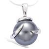[H5536] - Silver Pendant 'Perla' Silver Gray (rhodium-plated) - 15 Mm